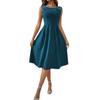 New Women's Slim Fit Round Neck Beaded Sleeveless Princess Dress S-XL