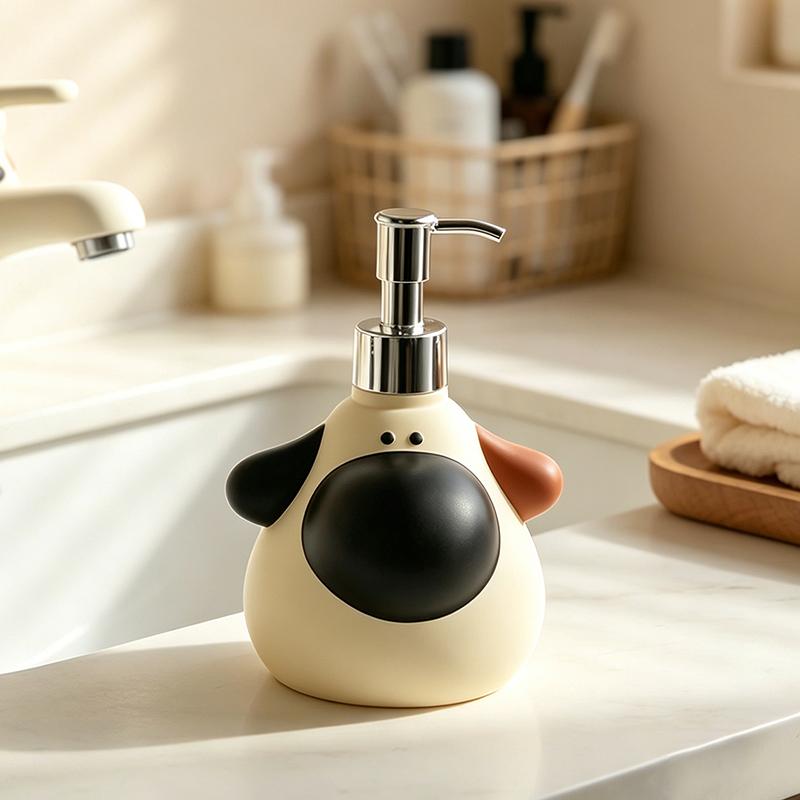 Cute 300ml Big Nose Dog Liquid Soap Dispenser Decorative Figurine for Bathroom Sink Countertop Kids Room and Kitchen Home Decor