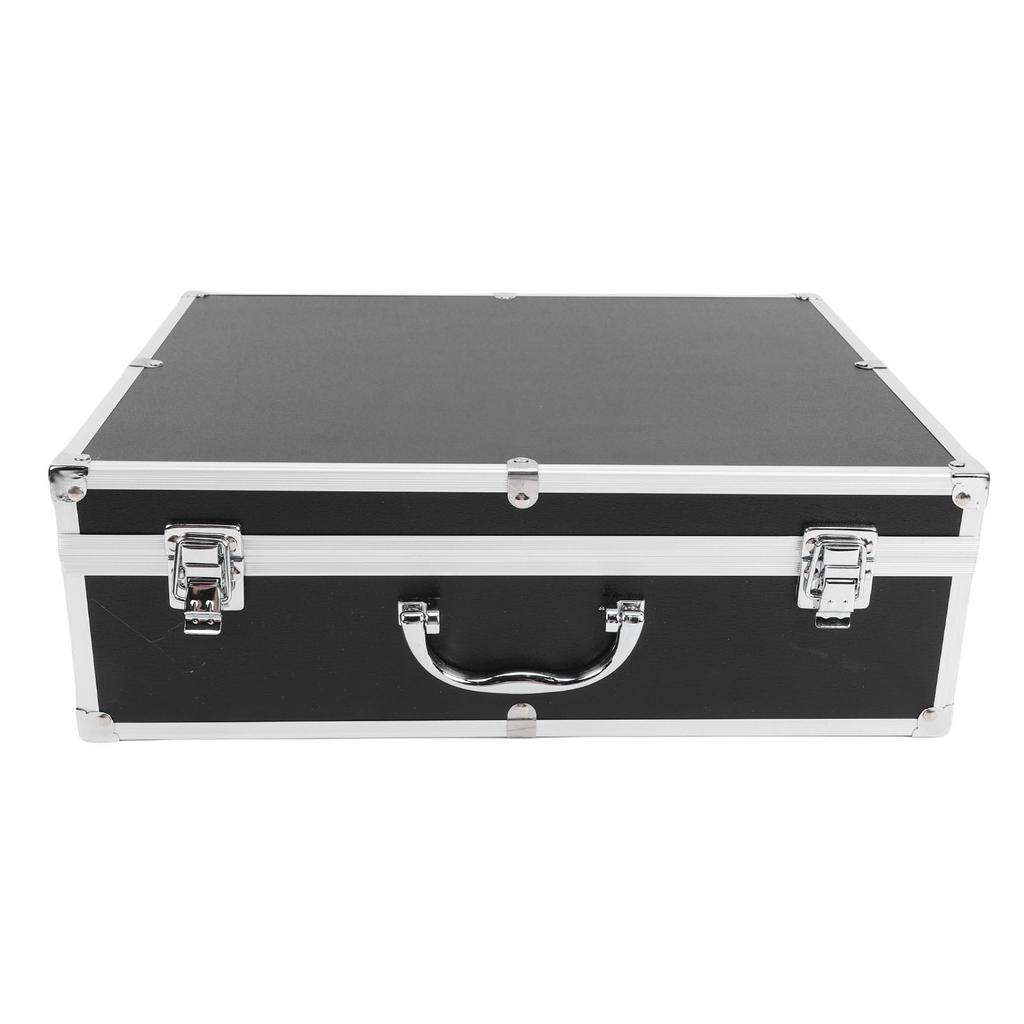 Wireless Microphone Case Aluminum Alloy Hard Mic Foam Carrying Case Holds 4 Mics Receivers Transmitters Wireless Mic Case
