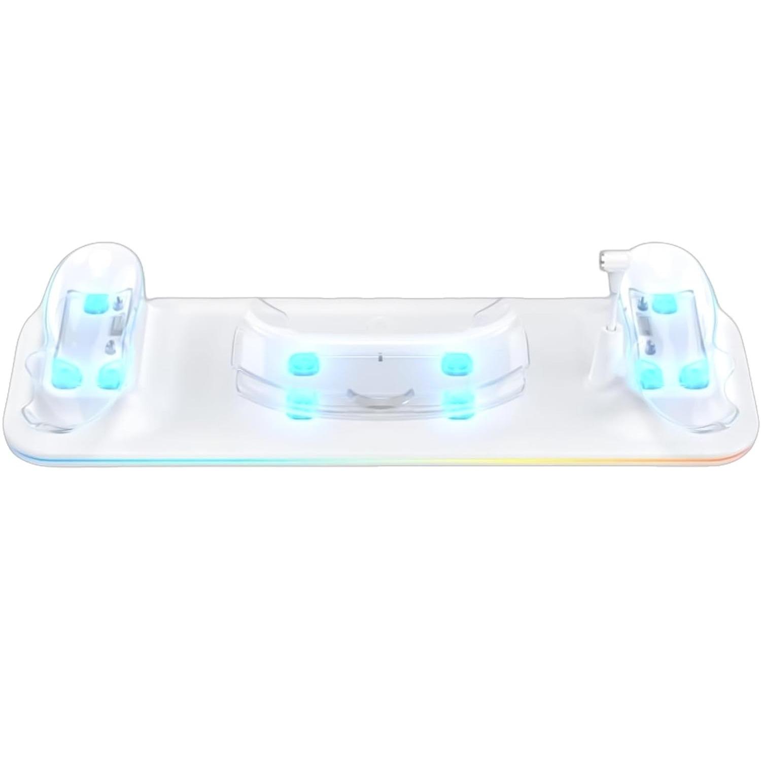 

Беспроводная зарядная станция, зарядная док-станция для Meta / Oculus Quest 3 VR, комплект аксессуаров, синяя подсветка, быстрое зарядное устройство, адаптер 34.5*13*5.8cm белый