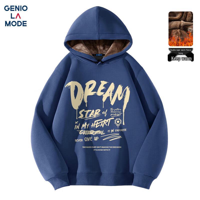 GENIOLAMODE Herren Kapuzenpullover mit Fleecefutter