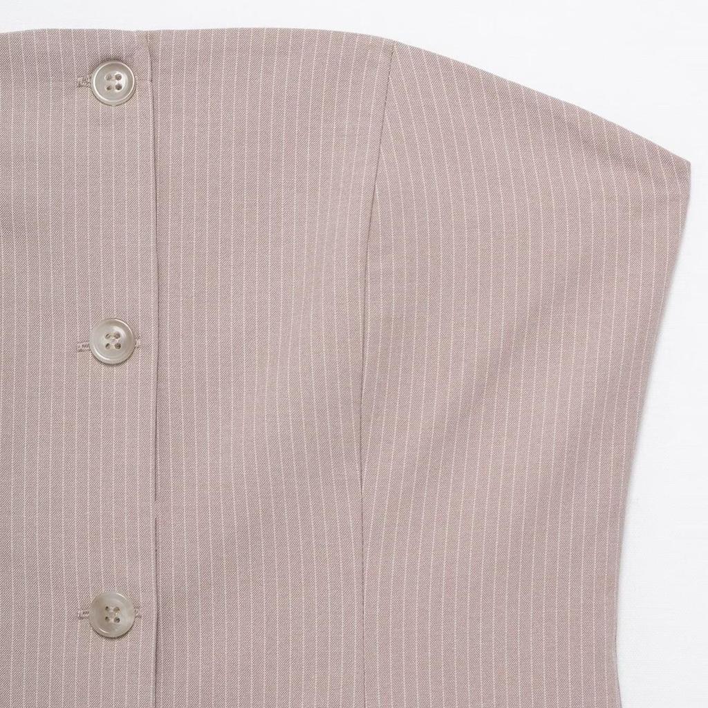 TAOP&ZA Women's Spring/Summer Sleeveless Strapless Pleated Dress