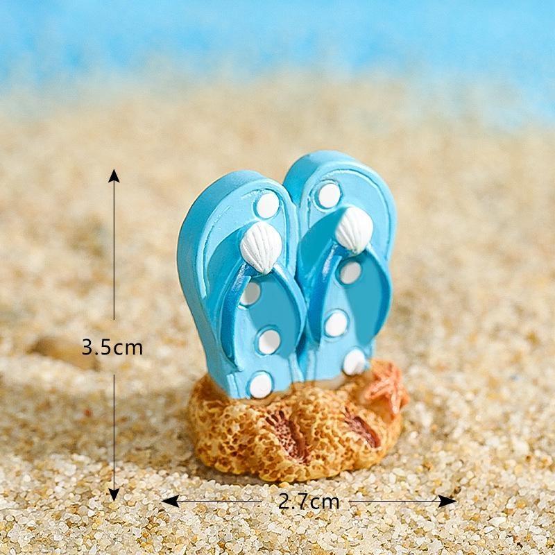 2pcs Seashore Series Mediterranean Style Ornaments Surfboard Seashells Seabirds Miniature Garden Microlandscape Home Decoration