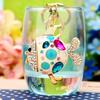 Turbot Fish Keychains Multicolour Enamel Crystal Fish Key Chains Holder Bag Pendant For Car Bag Charm