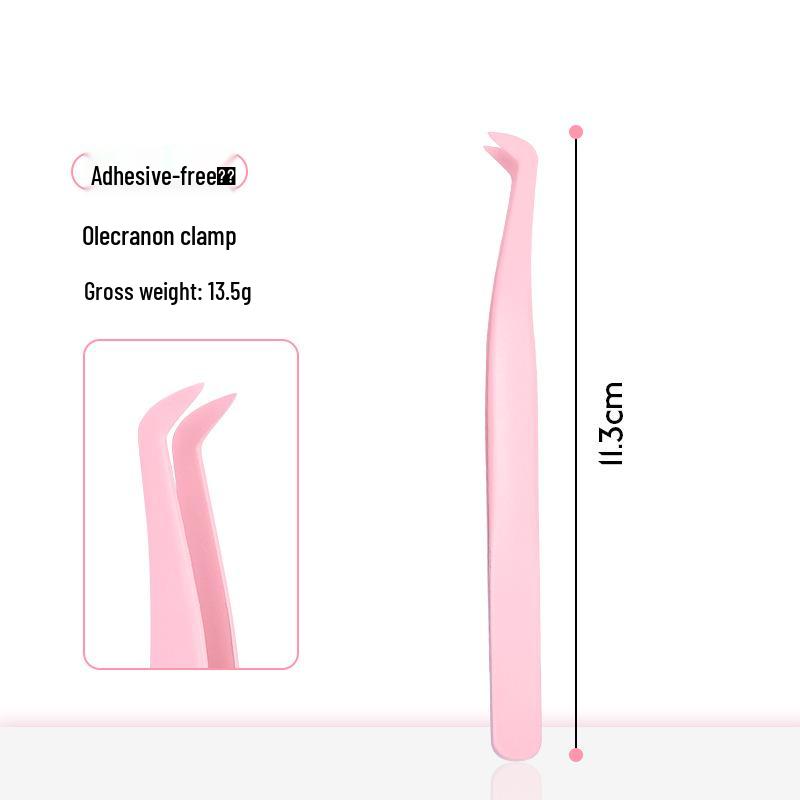 Non-stick High Precision Eyelash Tweezers Set - Glue-Free, Flat Head for Upper & Lower Lashes