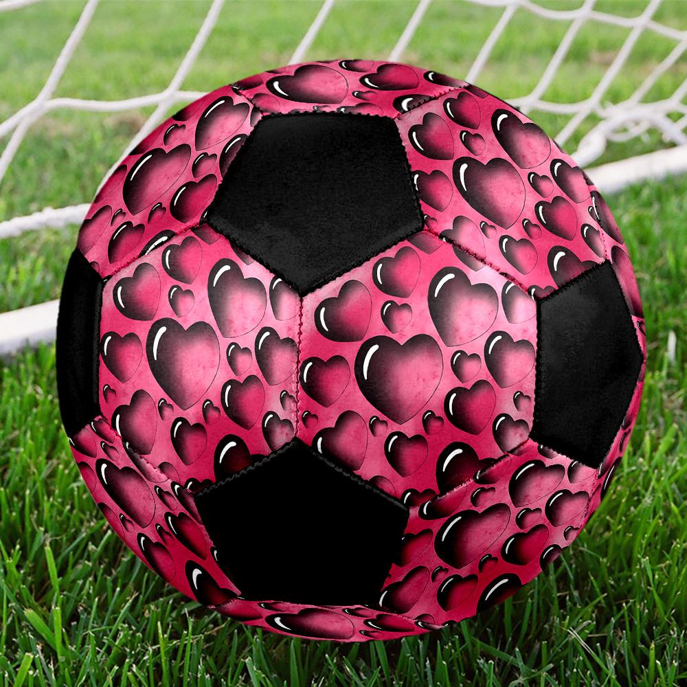 1PC Heart Love Romance Day Soccer Ball Size 5 Football Machine Sewn Indoor/Outdoor Universal Football W106