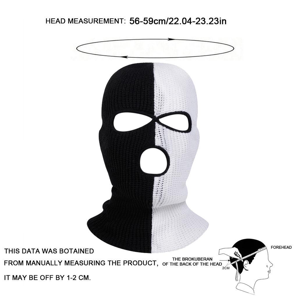 Unisex Color Block Balaclava Hat Winter Warm Cold Cap Windproof Knitted Caps Spring Autumn Outdoor Sport Travel for Women Men