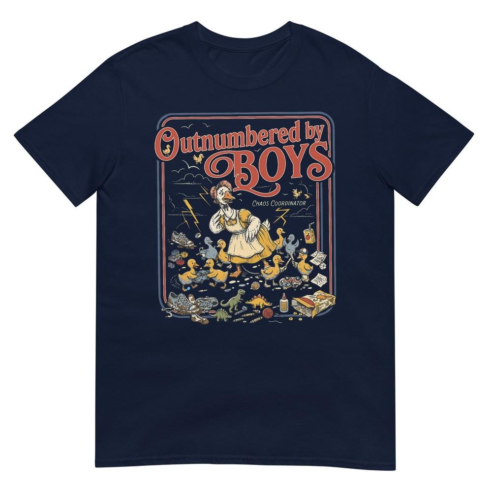 Outnumbered By Boys Goose Funny Boy Mom Life Meme Tshirt S