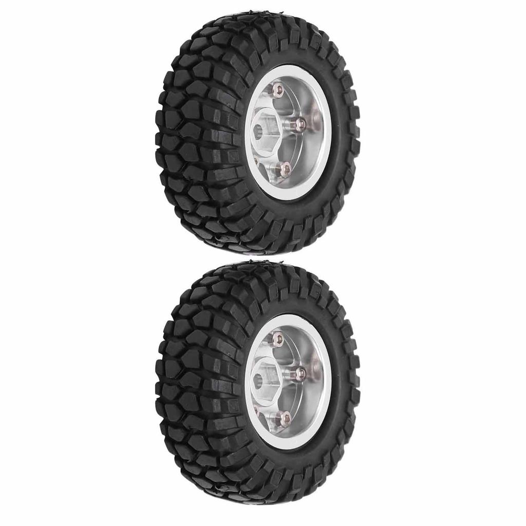 2Pcs RC Wheels Metal Remote Control Car Tires Replacement Parts for   SCX24 90081