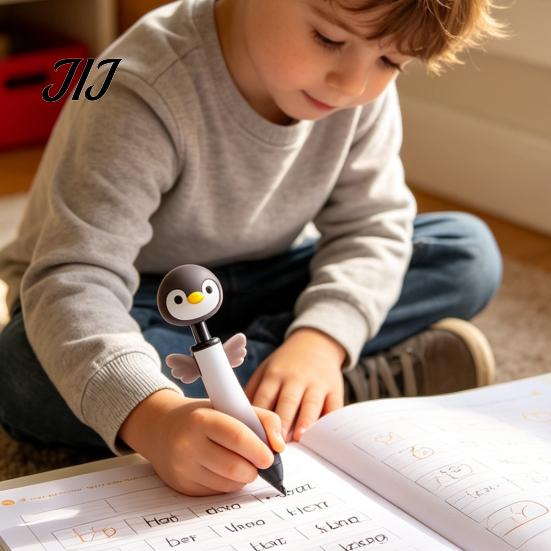 No Cap Push Pens Cute Animal Ballpoint Pen, 0.7mm Smooth Writing Retractable Gel for Students Pens, Owl/Chick/Penguin/Honeybee Pen School Office