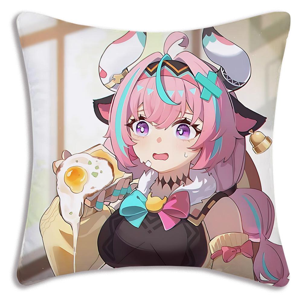 Hot Anime Genshin For V-Varesa Pillow Covers Cartoon Sofa Decorative Home Double-sided Printing Short Plush Cute Cushion Cover