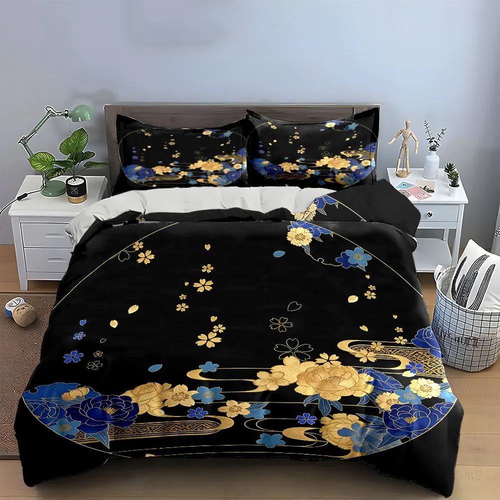Elegant Floral Design Decor Set Soft Comfortable Duvet Cover Bedding Set Included 1*Duvet Cover & 2*Pillowcases gift