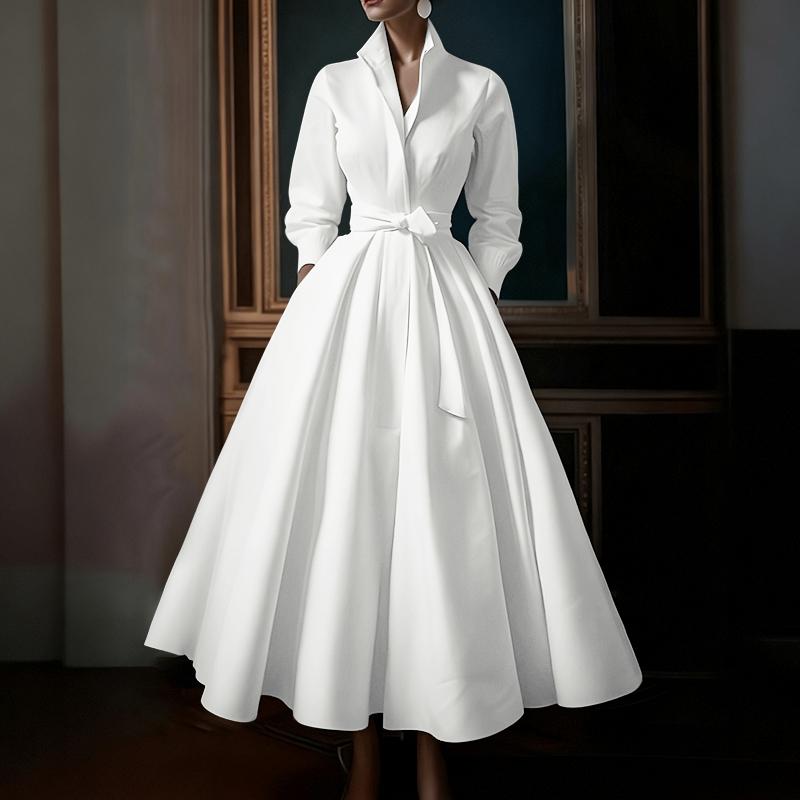 ZANZEA Women Casual Turn Down Collar Long Sleeve Long Dress