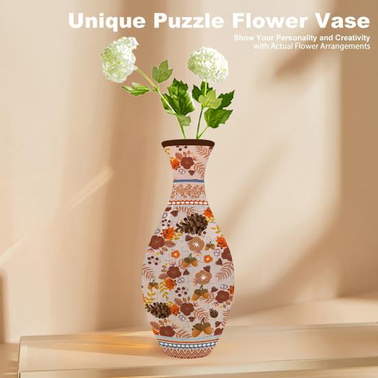 3D Puzzle Vase Adults DIY Floral Puzzle Vase 160 Pieces of Puzzle Vase Flower-Themed Art Puzzle Vase Gift for Housewarming Home Decoration
