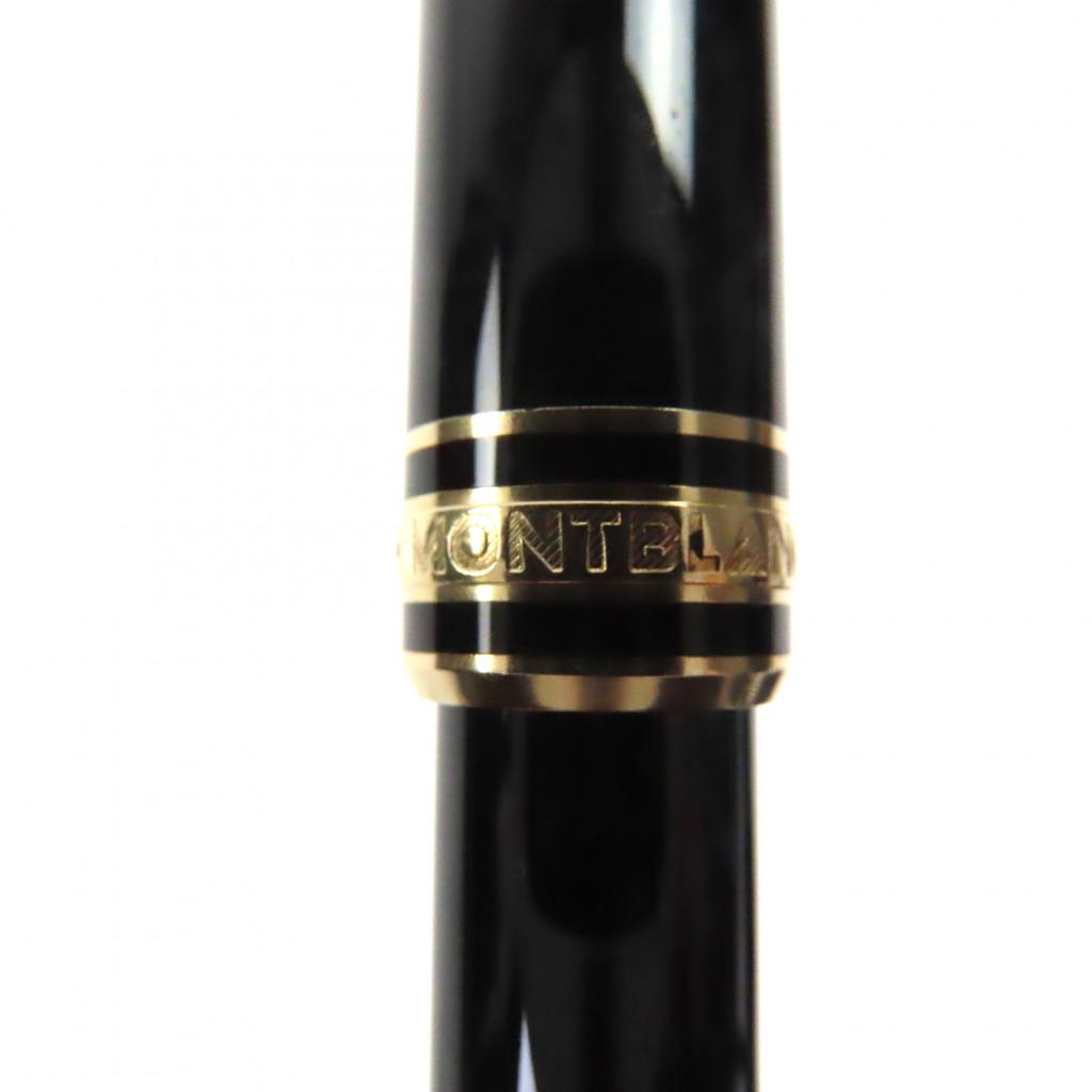 Great MONTBLANC Fountain Pen Meisterstuck Mozart White Star Black Gold 14K Mens Used