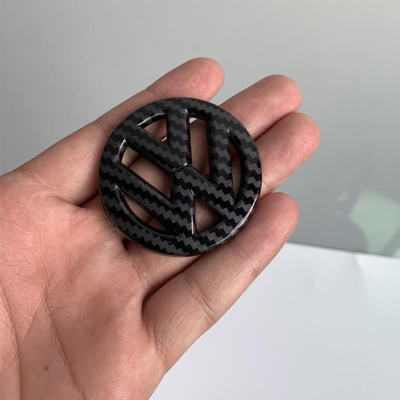 Hot Volkswagen Carbon Fiber Logo Steering Wheel Decal Sticker Golf 7 Rline Logo Accessory Black 3D Sticker Car Badge Logo