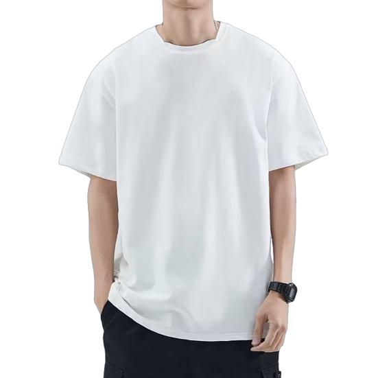 Men Solid Color T-Shirt Round Sleeve Summer Tee Neck Short Casual Loose Fit Tee Shirt