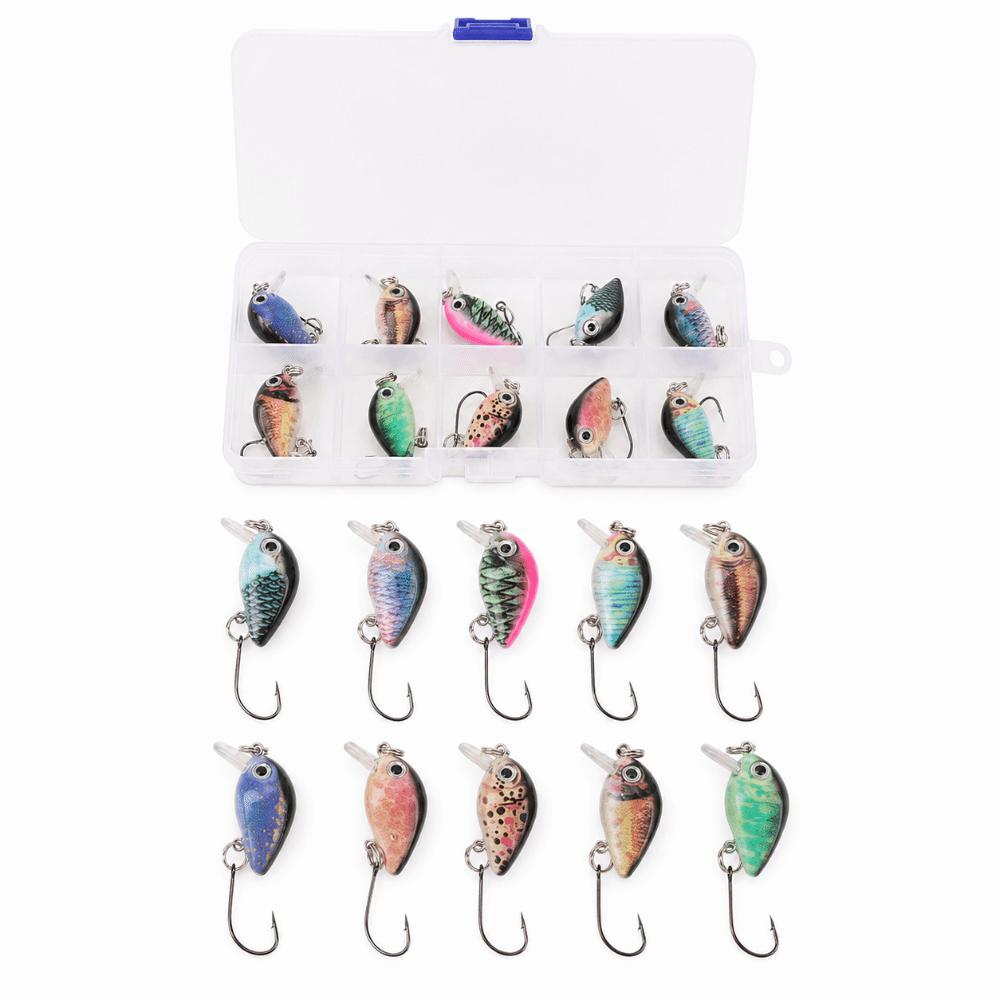 10PCS Built-in Rattle Hard Baits 3cm 1.5g Swimbait Lures Durable Crankbait Lures Saltwater Fishing