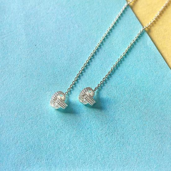 

Ruyi Knot Ear Thread Earrings: Women s Light Luxury Studs, New 2026 Fashion, Simple Personality Ins Style