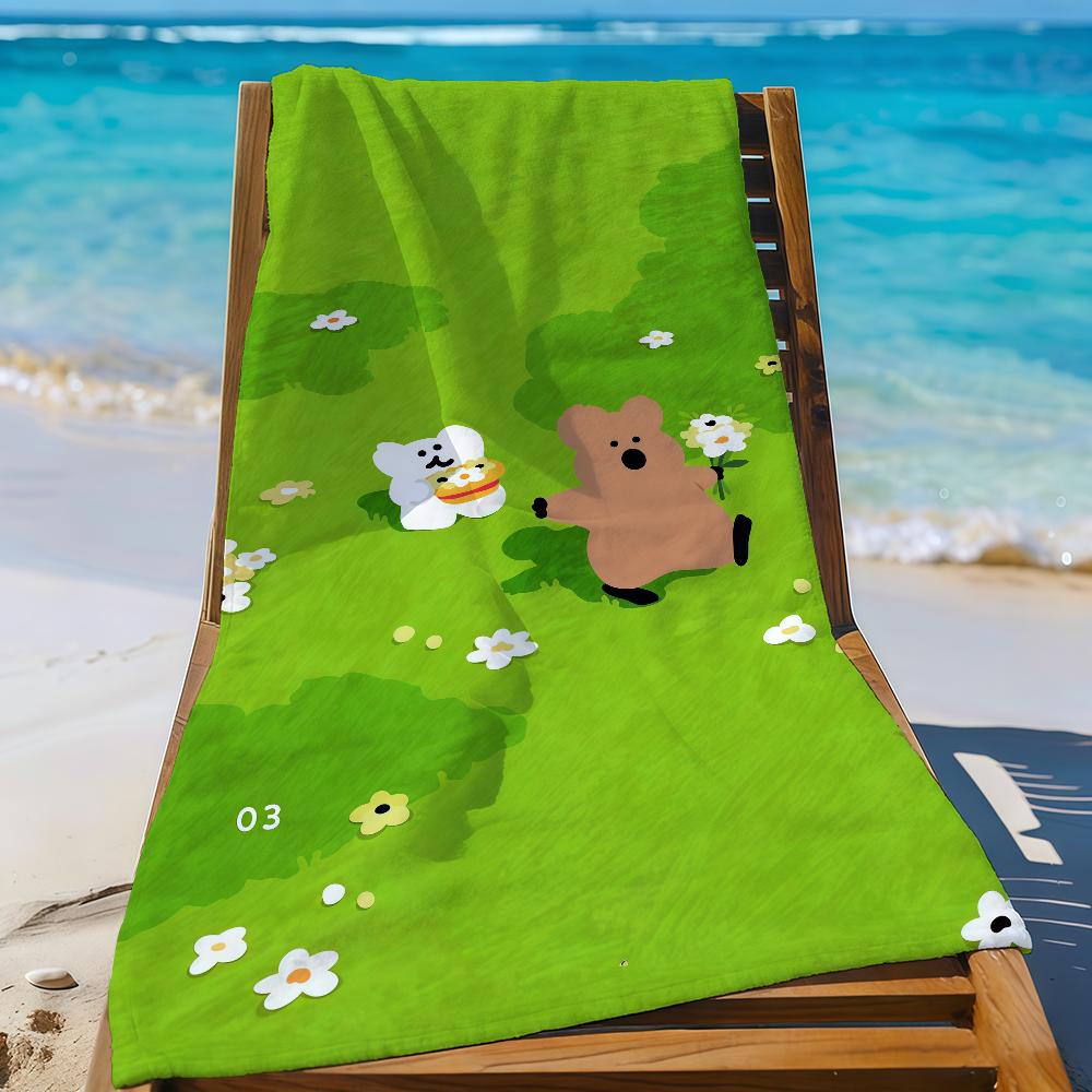 Cartoon Quokka Brand D-dinotaeng-S Towel Sports Quick Dry Travel Camping Gear Sandproof Soft Light Large Beach Towel