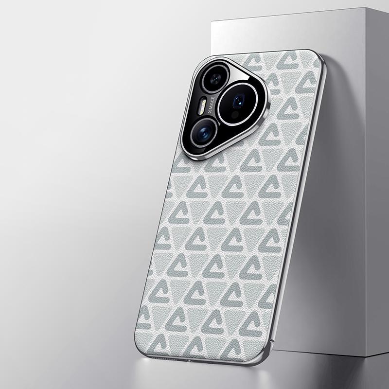 

KEYSION Роскошный чехол из искусственной кожи для Huawei Pura 70 Ultra P70 Pro с покрытием ПК, защитный чехол для камеры телефона для Huawei Pura 70 Pro + for Huawei Pura 70 белый