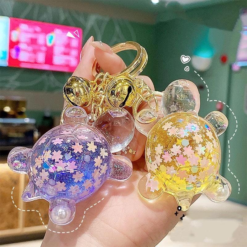 Vloeistofgevulde Glow-in-the-Dark Schildpad Sleutelhangers Tassen Hangers Blind Boxes Grijpautomaten Sleutelhangers Hangers En Kleine Cadeautjes