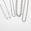 Hip-hop geometric set necklace, simple peach heart hollow multi-layer chain necklace for women