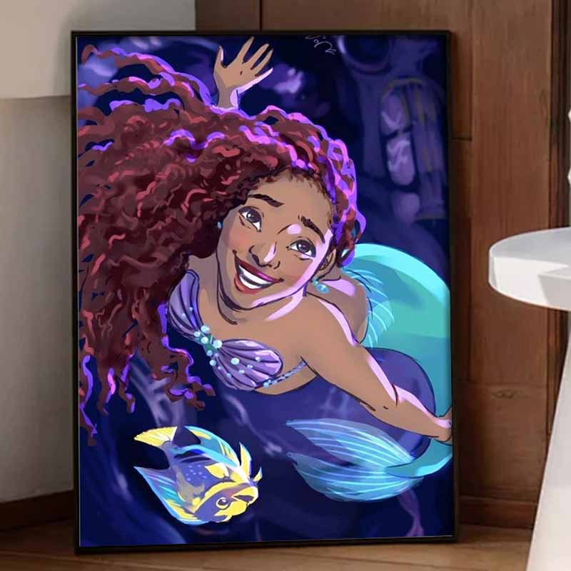 Disney Diamond Painting 5D DIY Ariel Diamond Painting Art Diamond Painting Kit Adult/Beginner Gift Idea Creative Home Decor