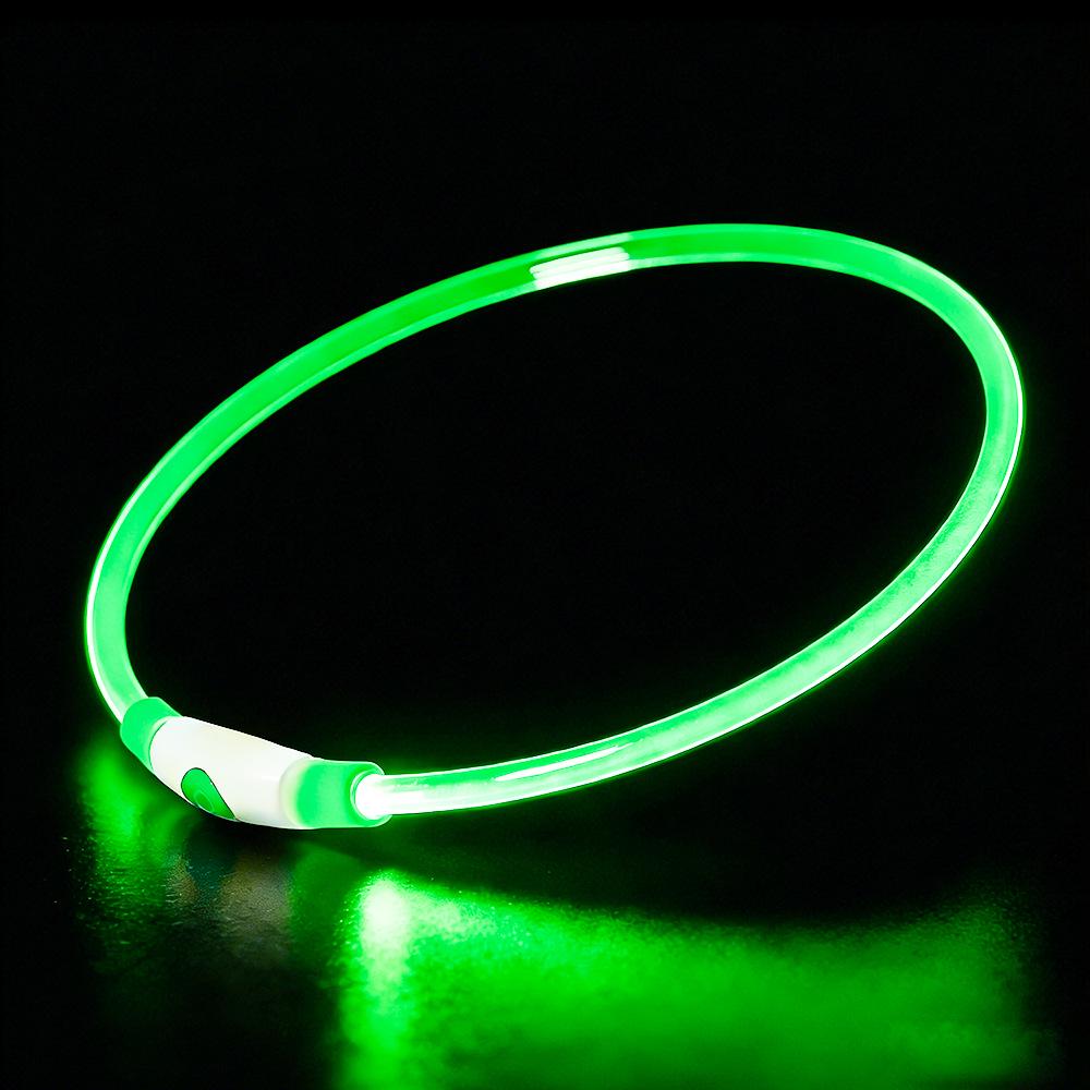 USB Rechargeable LED Dog Collar - Adjustable Light-Up Neck Ring for Large, Medium, and Small Dogs