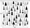 Merry Christmas Black And White Tree Shower Curtain Xmas Pine Pattern New Year Holiday Bathroom Curtains, Winter Trees Bath