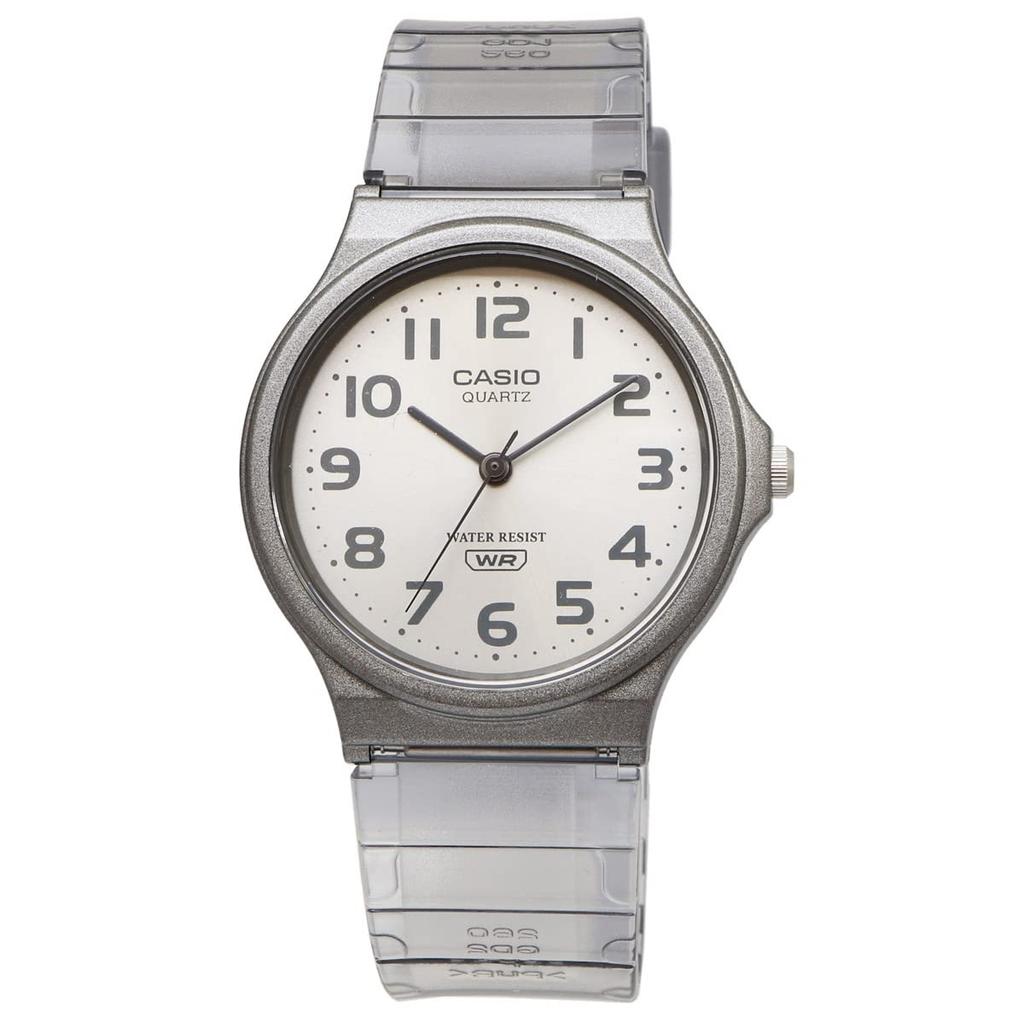 Casio Relógio analógico MQ-24S-8B cinza transparente unissex com pulseira de uretano, modelo estrangeiro acessível [importação paralela]