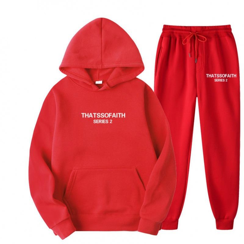 Independent Station Europe and the United States popular women's clothing letter printing hooded sweater fashion casual hair grabbing trousers set