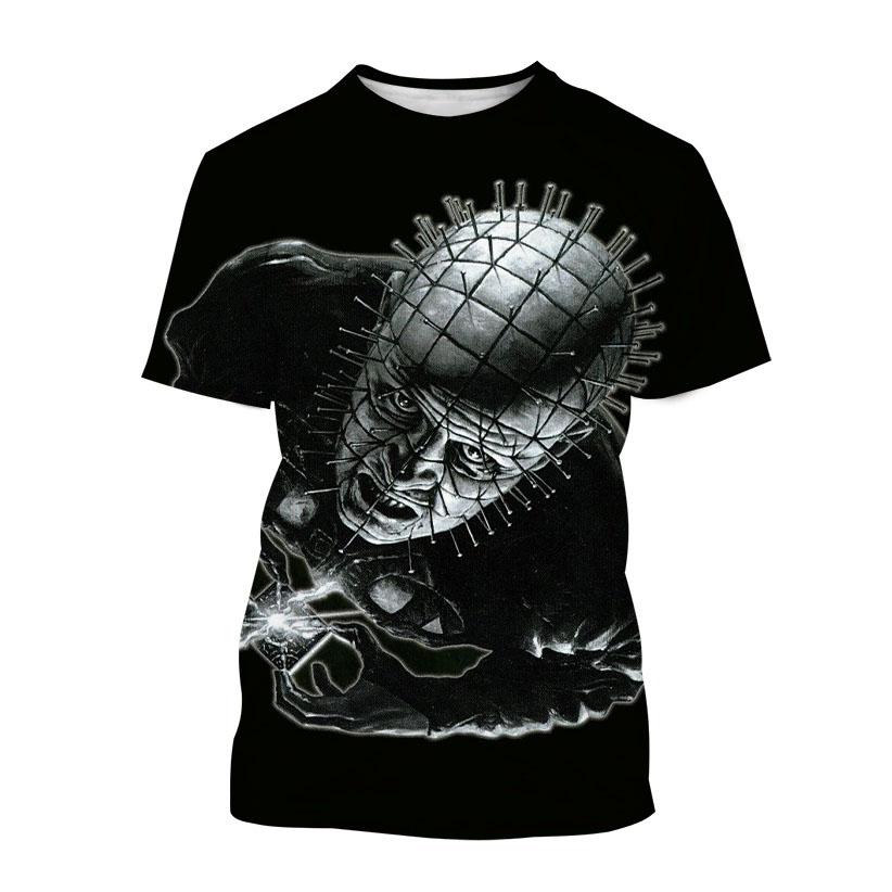 

Summer Hellraiser Horror Movie 3D Print T-Shirts Streetwear Men Casual Oversized O-Neck Short Sleeved T Shirt Tees Tops Clothing S