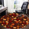 1pc Autumn Leaves Office Round Area Rug,  Mat Suitable For Office, Under Office Chairs Bedroom Living Room Home Decor, Room Deco