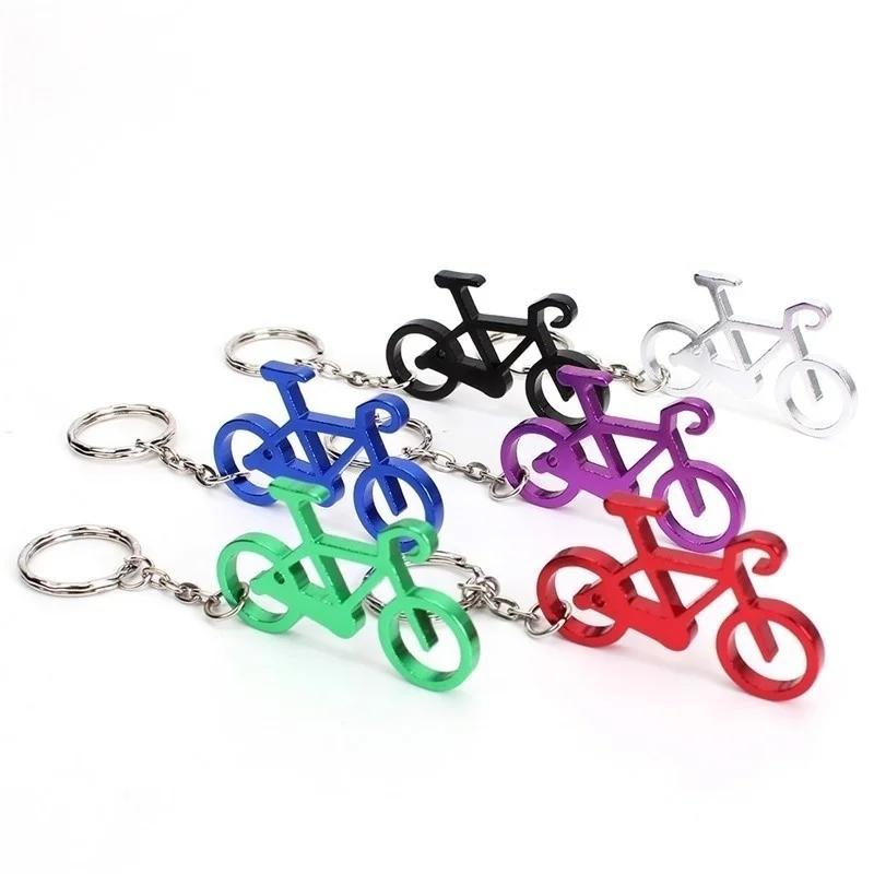 Creative Bicycle Bottle Opener Keychain Pneumatic Bottle Opener Safety Stainless Steel Bottle Opener Craft Gift Bottle Opener