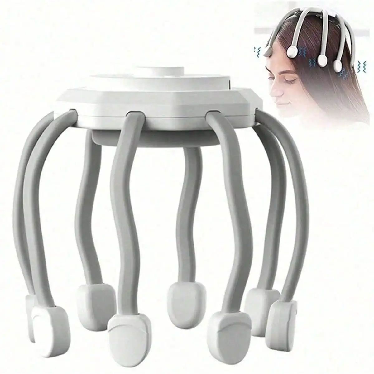 

2026 Ultra Scalp Massager, with 8-Frequency Vibrating Contacts, 3 Modes 360 Degree Portable Ult Rechargeable білий
