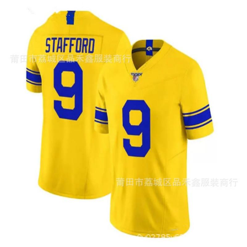 Men Women Cotton Football Jersey Rams Team Donald 99 Macua 12 9 23 Embroidered Sport Shirt Winter