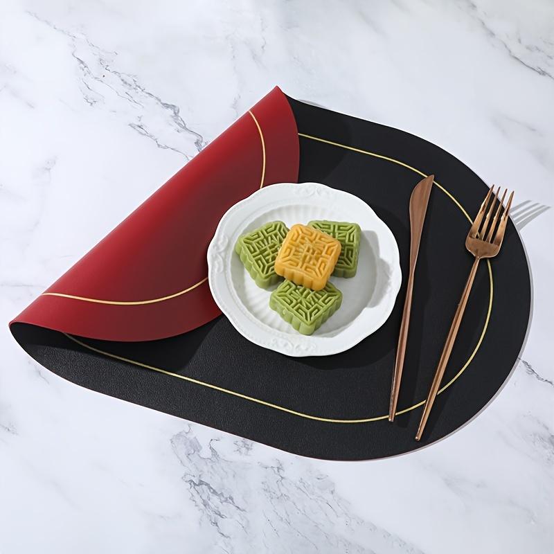 

1 шт., Подставка под тарелку, Однотонная овальная подставка под тарелку в скандинавском стиле, Гостиничная бытовая водонепроницаемая и маслостойкая теплоизоляционная подкладка для стола L чёрный