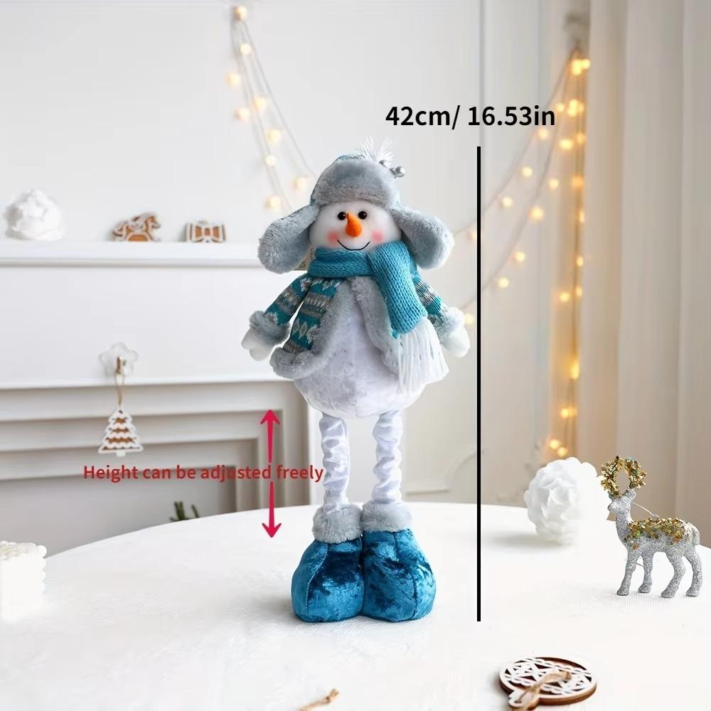 Window Scene Christmas Decoration Telescopic Doll New Blue Christmas Snowman Xmas Ornament