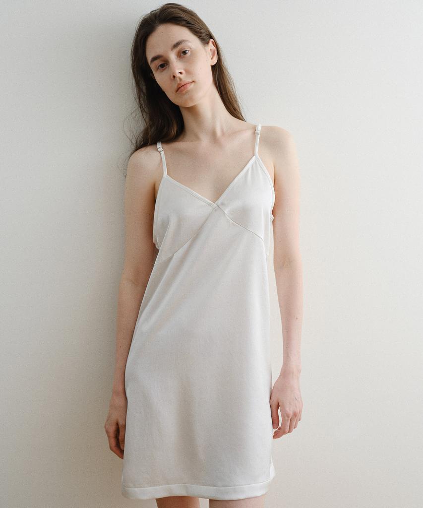 DENOAH Barca Silk Midi Dress (White)