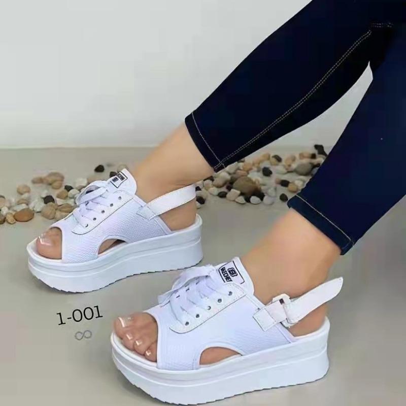 Large size sandals women's summer new platform fish mouth Velcro casual beach shoes