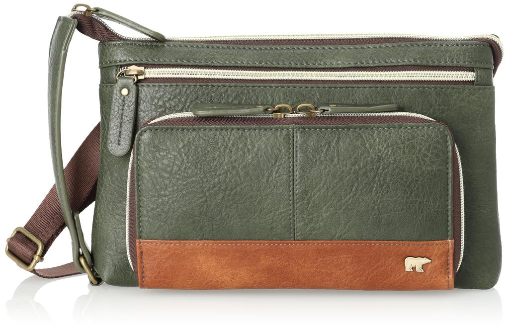 Shoulder Antique Style 2WAY Clutch Shoulder Bag Wallet Shoulder Second Bag GBMH3NE3 Green [Golden Bear] Men's