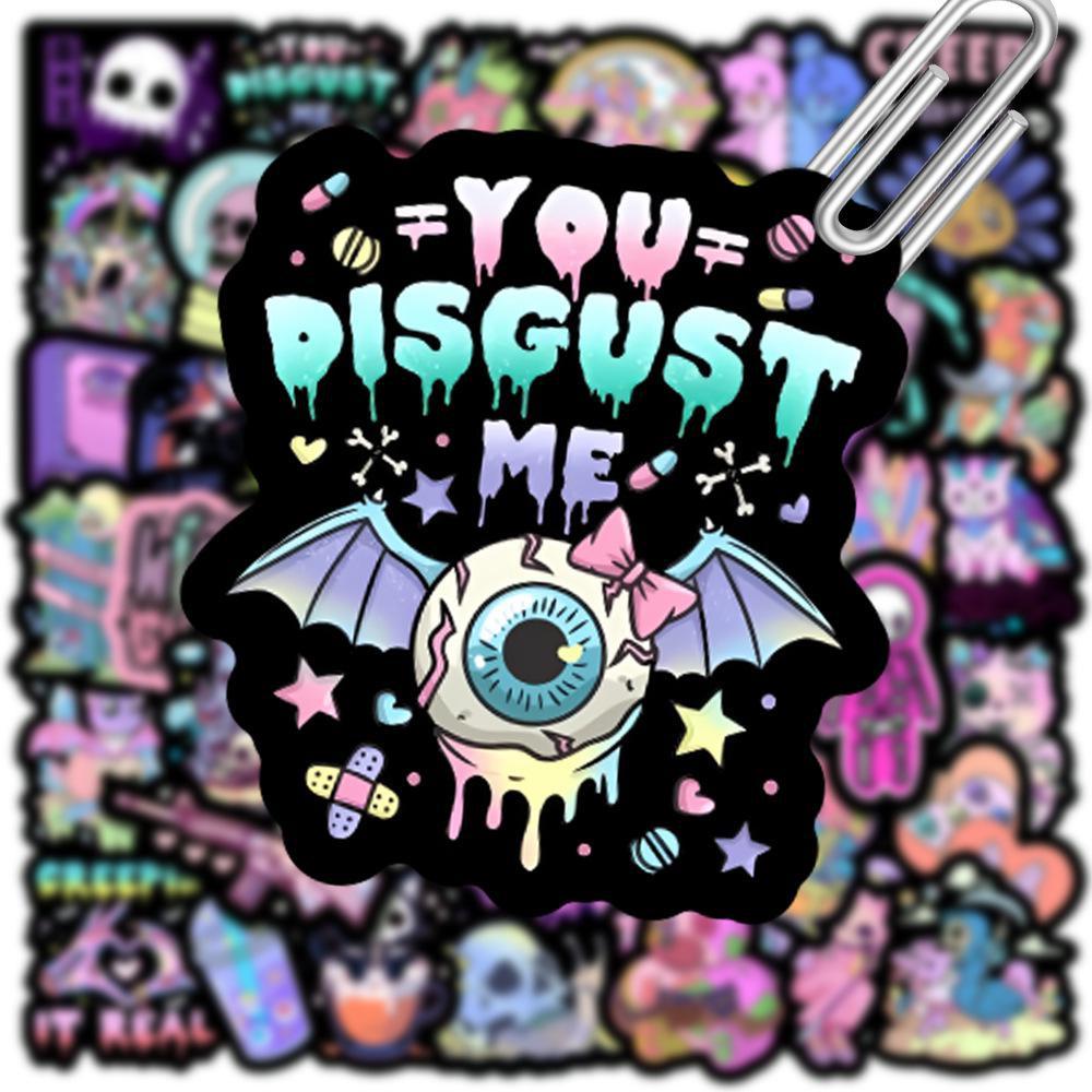 10/50pcs kawaii halloween stickers Purple Skull gothic graffiti Stickers for DIY Luggage Laptop Motorcycle Sticker