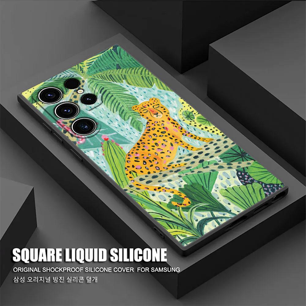 

Иллюстрация Jungle Art Змея Кошки Ленивец Чехол S26Ultra Для Samsung Galaxy S26 S25 S24 S23 S20 S21 FE S22 Ultra Plus Чехол для Телефона Galaxy S20