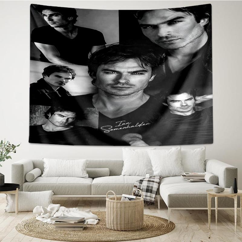 Damon Salvatore Romance Tapestry, Unique Design Tapestry, Wall Decor for Bedroom,Livingroom, Playroom,Heartwarming Fan Holiday Gifts