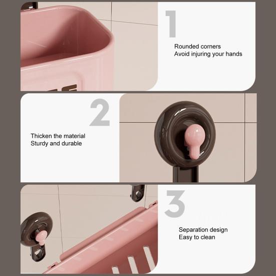 Storage Holder Drain Rack with Suction Cup Easy to Install