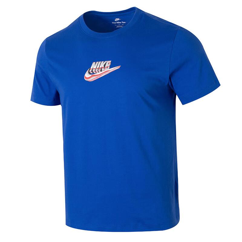 

Nike Быстросохнущая Дышащая Футболка с Круглым Вырезом и Коротким Рукавом с Логотипом для Мужчин Топы Синяя FZ5398-480 L
