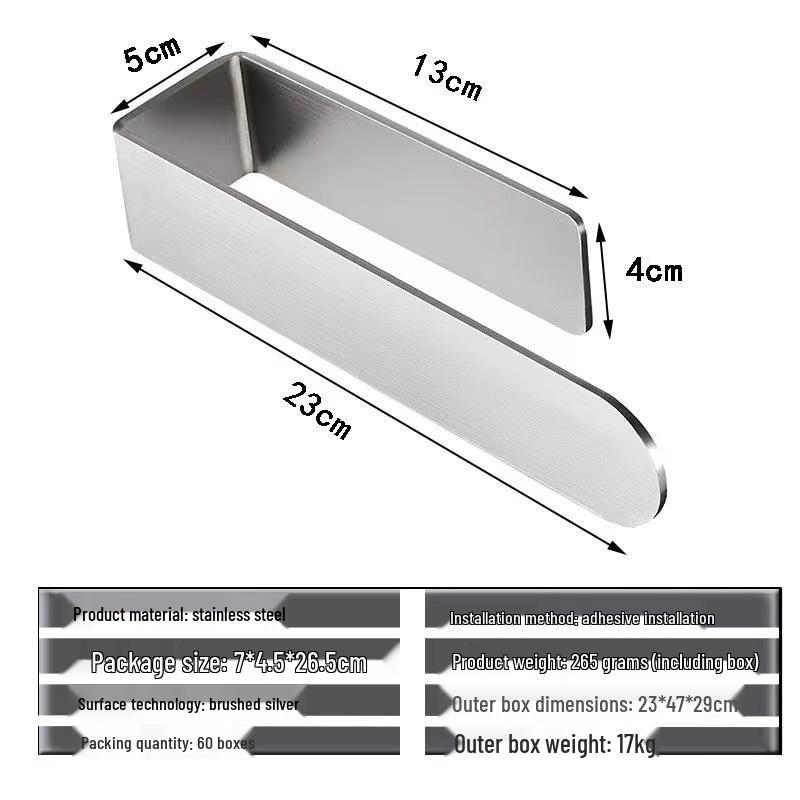 Stainless Steel Wall-Mounted Towel Bar and Hooks for Bathroom