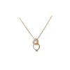 14K Gold Double Ring Necklace with Rhinestones - 2022 Light Luxury Collection