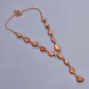 Carnelian Rough Stone Trendy Chain Electroformed Sacral Chakra Necklace Copper V-21
